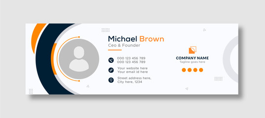 Corporate business professional modern email signature template or email footer and personal social media cover template design creative layout
