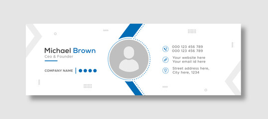Corporate business professional modern email signature template or email footer and personal social media cover template design creative layout