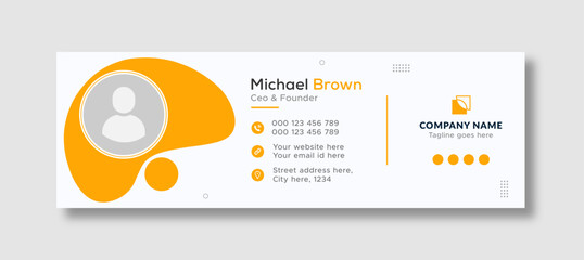 Corporate business professional modern email signature template or email footer and personal social media cover template design creative layout