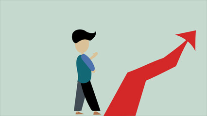 Obraz premium business person with arrow