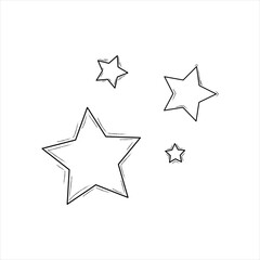 Star Doodle Line Art