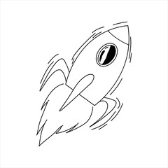 Rocket Doodle Line Art
