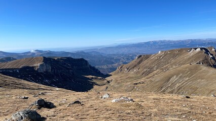hiking in the mountains