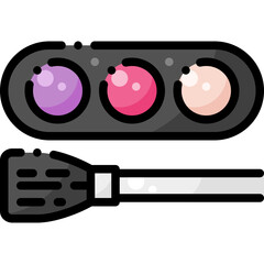 Blush Bronzer Cheek Brush Make Up Beauty Cosmetic filled color line icon