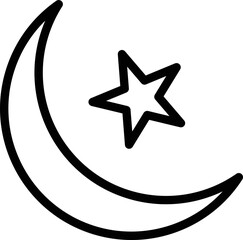 Crescent moon Vector Icon Design Illustration