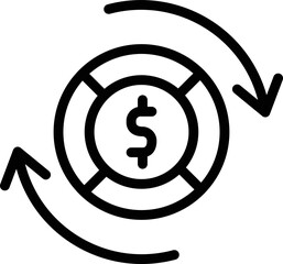 Money flow Vector Icon Design Illustration