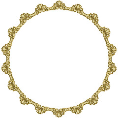 イラスト素材: アンティーク、ビンテージのゴールドメタリックのフレーム。飾り罫オーナメント