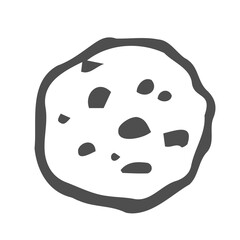 chocolate chips cookie or biscuit with doodle art