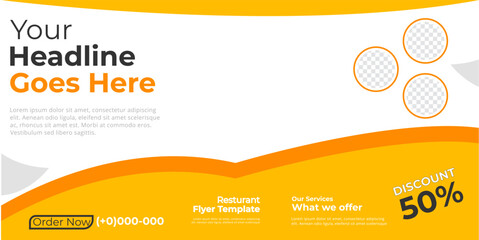 abstract orange flyer design 
