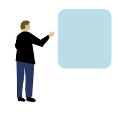 Business man with a blank board