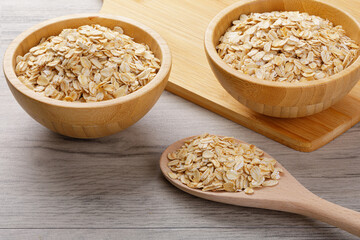 Close up of a background of Whole Grain Rolled Oats