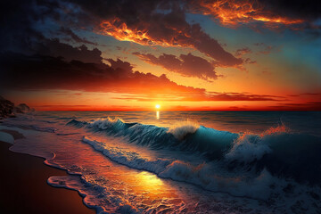Beautiful sunset over the sea	