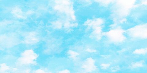 Blue nature sky with tiny clouds background.Blue Sky vector with gradient light white background. Beautiful puffy clouds in bright blue sky in day sunlight.