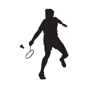 recommend clip art: Badminton Sport player isolated vector silhouette.