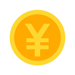 Yen coin  flat icon