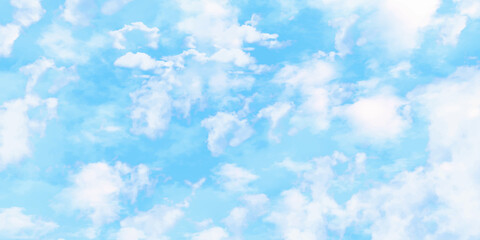 Fototapeta na wymiar Blue nature sky with tiny clouds background.Blue Sky vector with gradient light white background. Beautiful puffy clouds in bright blue sky in day sunlight.