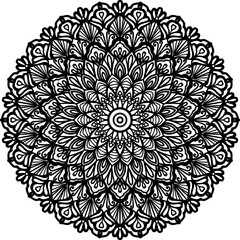 Mandala Line Drawn Pattern Background for coloring and decoration