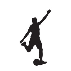 Fototapeta na wymiar Male football soccer player isolated vector silhouette.