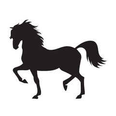 Obraz na płótnie Canvas Black silhouette of horse. Vector wild animal illustration.