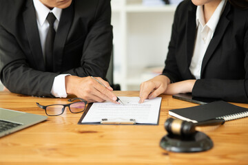Business Lawyers having  Concepts of  Legal services at the law office work Legal advice online