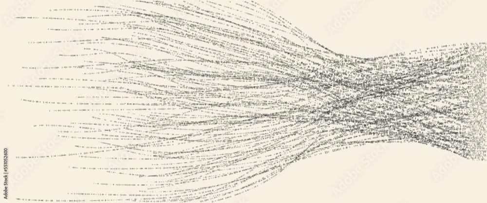Aufkleber Big Data concept visualization with 
digits One and Zero in lines.