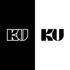 KU initial letter logo, minimal modern logo