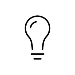 Light bulb line icon. Lighting, electricity, electric, shine, wiring, glow. Thinking, creative idea, creativity, solution, strategy. Technology concept. Vector line icon on white background