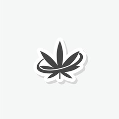 Marijuana or cannabis leaf logo sticker
