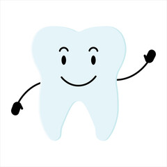 Happy Tooth Character Doodle Art