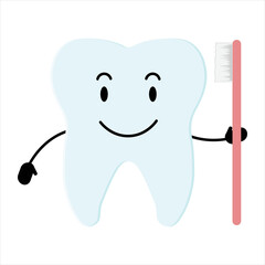 Happy Tooth Character Doodle Art