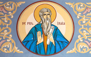 An icon representing the Saint Isaiah at the Orthodox Church in Reghin - Romania