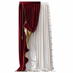 curtain isolated on white background, interior furniture, 3D illustration, cg render
