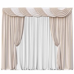 curtain isolated on white background, interior furniture, 3D illustration, cg render
