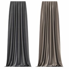 curtain isolated on white background, interior furniture, 3D illustration, cg render
