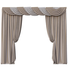 curtain isolated on a transparent background, interior furniture, 3D illustration, cg render