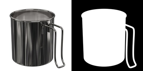 3D rendering illustration of a metallic milk jug