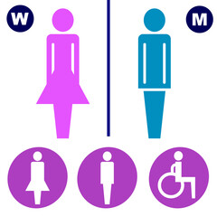sign icon male and female toilet. Vector illustration