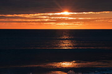 a beautiful sunset over the sea