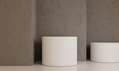 3d Rendering Minimal Mockup with Concrete Cement Background , Podium Display Illustration Background