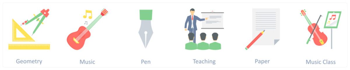 geometry, music, pen