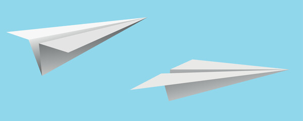 Airplane made of white paper. Airplane vector illustration