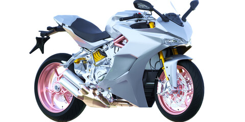 cross view super bike, motorcycle for make mockup on empty background