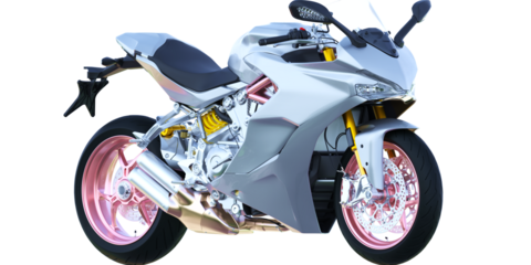 cross view super bike, motorcycle for make mockup on empty background