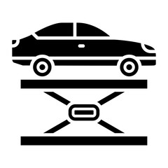 Hydraulic Car Glyph Icon