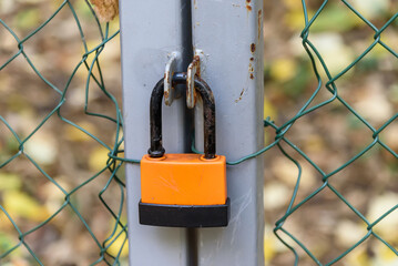 Illegal gate on Fruska Gora mountain in Serbia. Illegal privatization of nature