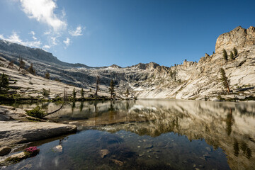 Fototapeta na wymiar Alta Peak Reflects in Pear Lake in Sequoia
