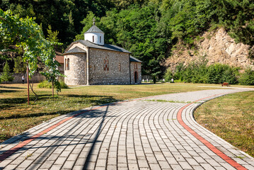 Orthodox Christian Monastery. Serbian Monastery of the Ascension (Manastir Vaznesenje). 12th century monastery located in Ovcar-Kablar gorge, near Ovcar Banja, Serbia, Europe