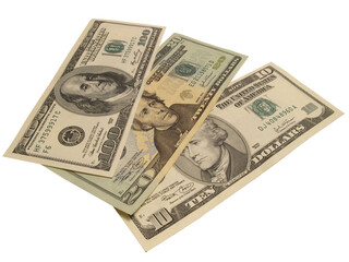 One hundred bills isolated