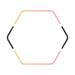 banner yellow pink frame haxagon