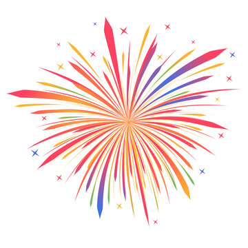 Colorful fireworks clipart PNG